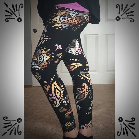 Infinity Raine Pants - Soft Paisley Print Black Leggings Last One!
